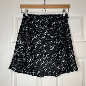 satin wrap mini skirt